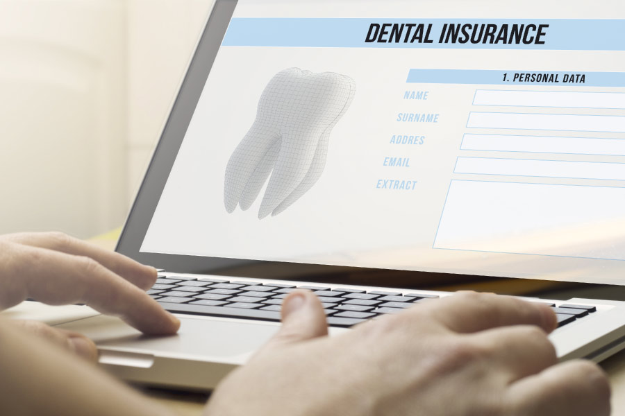 computer screen showing dental insurance benefits for the year
